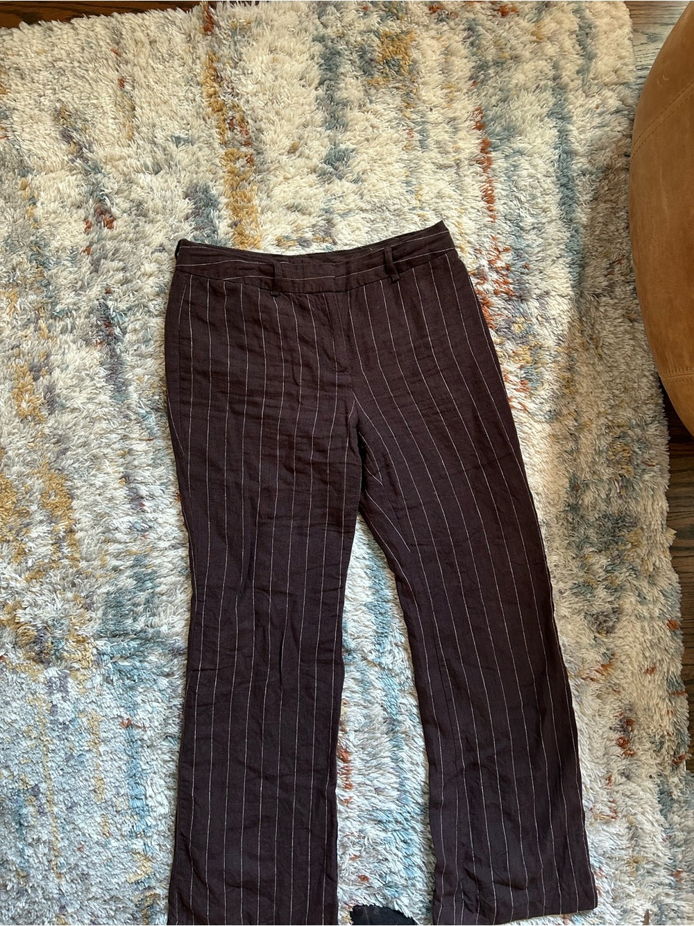 Women’s Dark Brown Pinstripe Dress Pants